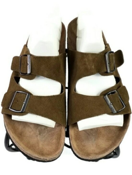 American Eagle Outfitters Brown Suede Double Strap Slip-On Sandals Mens Size 12 main image 12
